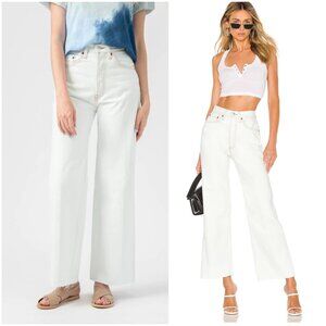 RE/DONE Originals Wide Leg Crop Jeans in Bleach Light Raw Hem size 26